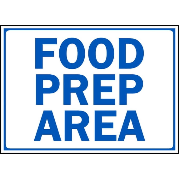 Vinyl Stickers - Food Prep Area Sign - Safety and Warning Warehouse Signs Stickers - 3.5" x 5" - 3 Pack