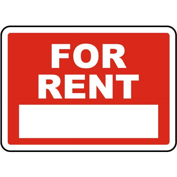 Vinyl Stickers - For Rent Sign P8 - Safety and Warning Warehouse Signs Stickers - 13" x 9" - 6 Pack