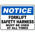 thumbnail image 1 of Vinyl Stickers - Forklift Safety Harness Sign - Safety and Warning Warehouse Signs Stickers - 13" x 9" - 10 Pack, 1 of 5