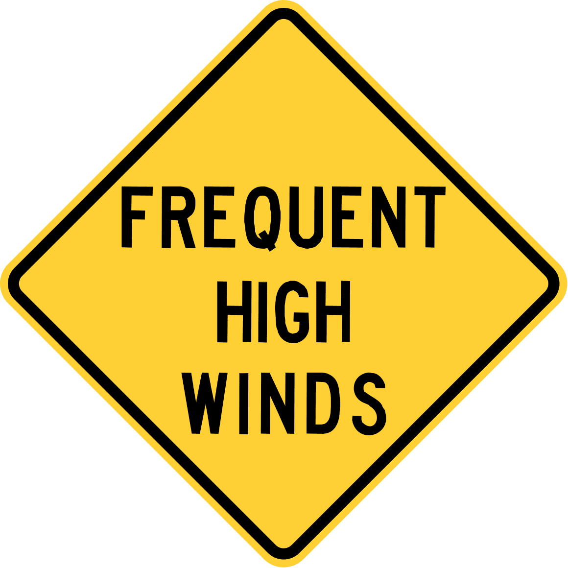 Vinyl Stickers Frequent high Winds, Idaho Safety and Warning