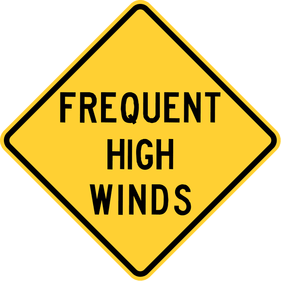 Vinyl Stickers - Frequent high Winds, Idaho - Safety and Warning Warehouse Signs Stickers - 3.5" x 5" - 10 Pack