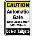 thumbnail image 1 of Vinyl Stickers - Gate Closes After Each Vehicle Sign - Safety and Warning Warehouse Signs Stickers - 3.5" x 5" - 3 Pack, 1 of 5
