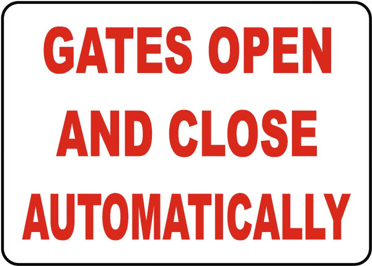 Stop Here Wait For Gates To Open Safety Sign - 3mm Aluminium Sign (300mm X 200mm - View #9
