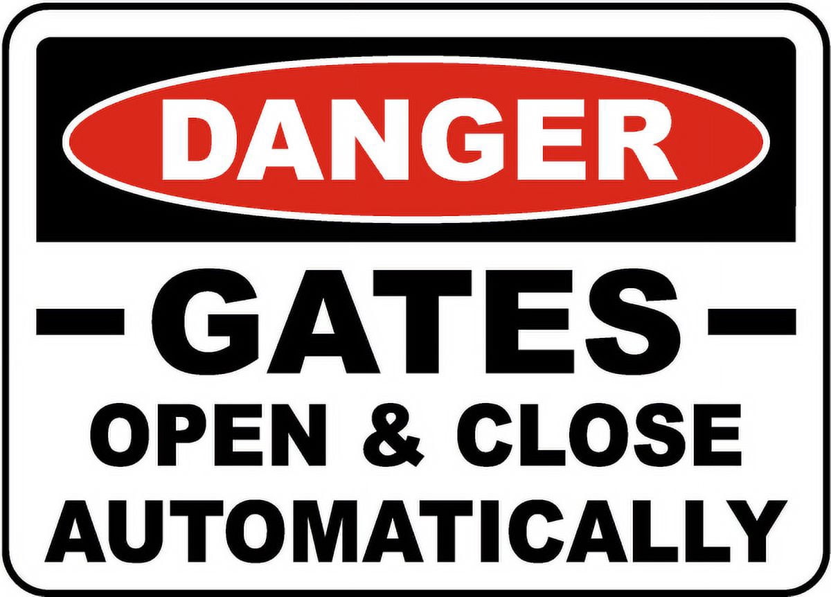 Gate Open Sticker Vinyl Stickers - Gates Open & Close Automatically Sign - Safety and ...