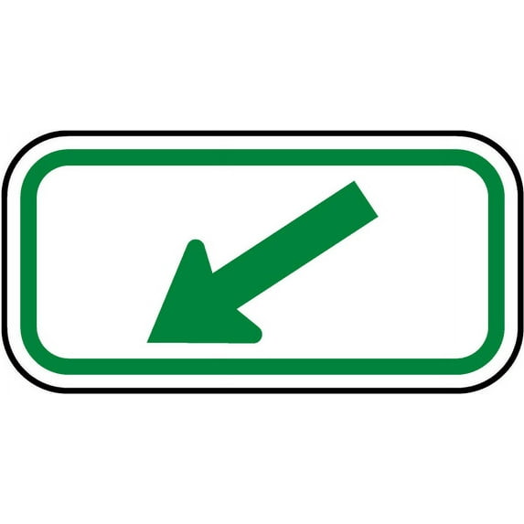 Vinyl Stickers - Green Diagonal Left Arrow Sign R4 - Safety and Warning Warehouse Signs Stickers - 18" x 24" - 3 Pack