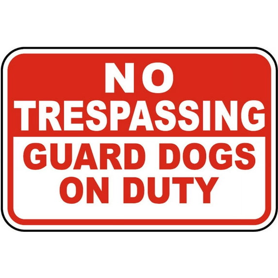 Vinyl Stickers - Guard Dogs on Duty Sign S2 - Safety and Warning Warehouse Signs Stickers - 10" x 7" - 3 Pack