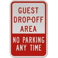 thumbnail image 1 of Vinyl Stickers - Guest Drop-Off Area No Parking Sign S5 - Safety and Warning Warehouse Signs Stickers - 10" x 7" - 10 Pack, 1 of 5