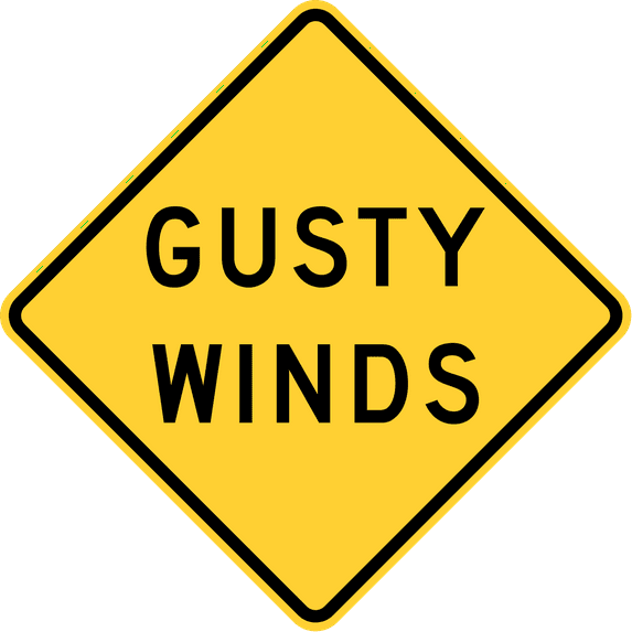 Vinyl Stickers - Gusty Winds, Wisconsin - Safety and Warning Warehouse Signs Stickers - 18" x 24" - 3 Pack