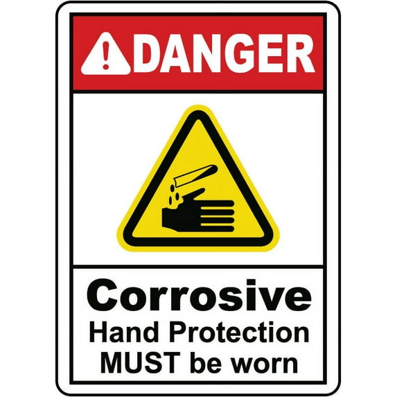 Vinyl Stickers - Hand Protection Must Be Worn Sign S7 - Safety and Warning Warehouse Signs Stickers - 10" x 7" - 10 Pack