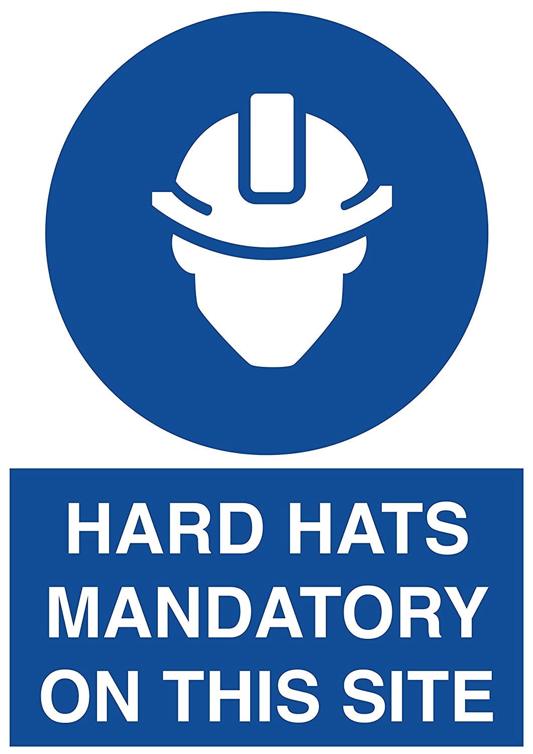 Vinyl Stickers - Hard Hats Mandatory On This Site Sign - Safety and Warning Warehouse Signs Stickers - 24" x 30" - 6 Pack