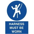 thumbnail image 1 of Vinyl Stickers - Harness Must Be Worn 1 Sign - Safety and Warning Warehouse Signs Stickers - 3.5" x 5" - 6 Pack, 1 of 5