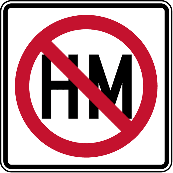 Vinyl Stickers - Hazardous Material Prohibited - Safety and Warning Warehouse Signs Stickers - 10" x 7" - 6 Pack