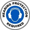 thumbnail image 1 of Vinyl Stickers - Hearing Protection Required Floor Sign - Safety and Warning Warehouse Signs Stickers - 18" x 24" - 6 Pack, 1 of 5