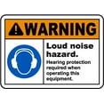 thumbnail image 1 of Vinyl Stickers - Hearing Protection Required Sign 4 - Safety and Warning Warehouse Signs Stickers - 18" x 24" - 10 Pack, 1 of 5