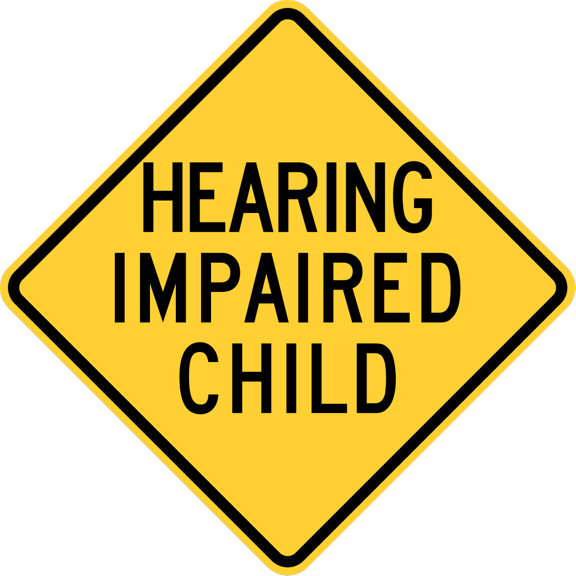 Vinyl Stickers - Hearing impaired Child, Pennsylvania - Safety and Warning Warehouse Signs Stickers - 10" x 7" - 6 Pack