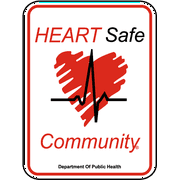 Vinyl Stickers - Heart Safe Community AED Sign - Safety and Warning Warehouse Signs Stickers - 3.5" x 5" - 3 Pack