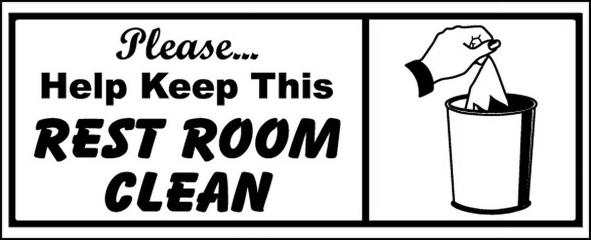 Vinyl Stickers - Help Keep Rest Room Clean Sign - Safety and Warning ...