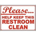 thumbnail image 1 of Vinyl Stickers - Help Keep Restroom Clean Sign - Safety and Warning Warehouse Signs Stickers - 24" x 30" - 10 Pack, 1 of 5
