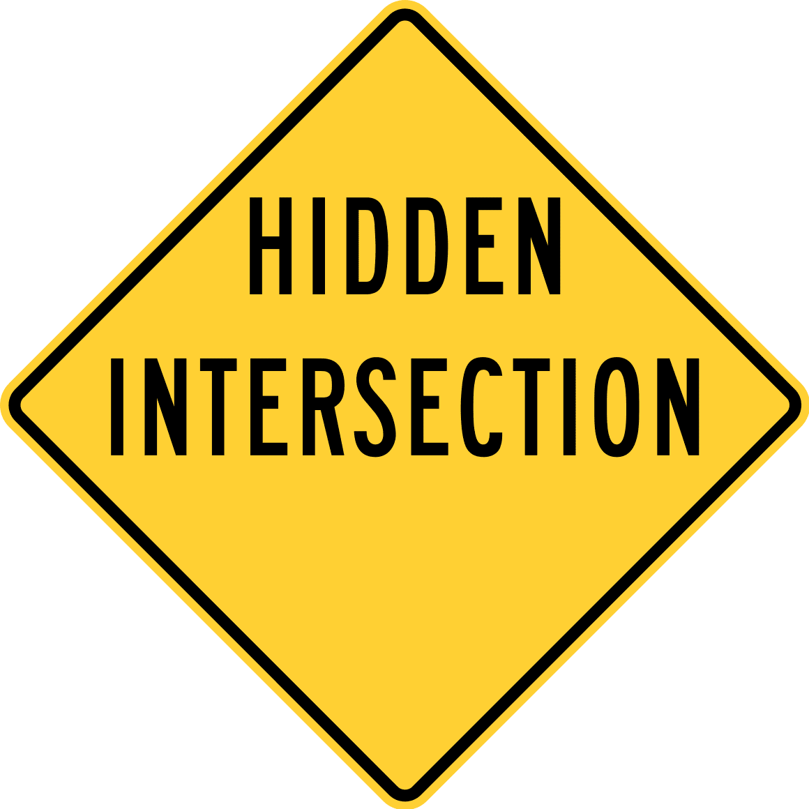 Vinyl Stickers Hidden Intersection, Delaware Safety and Warning