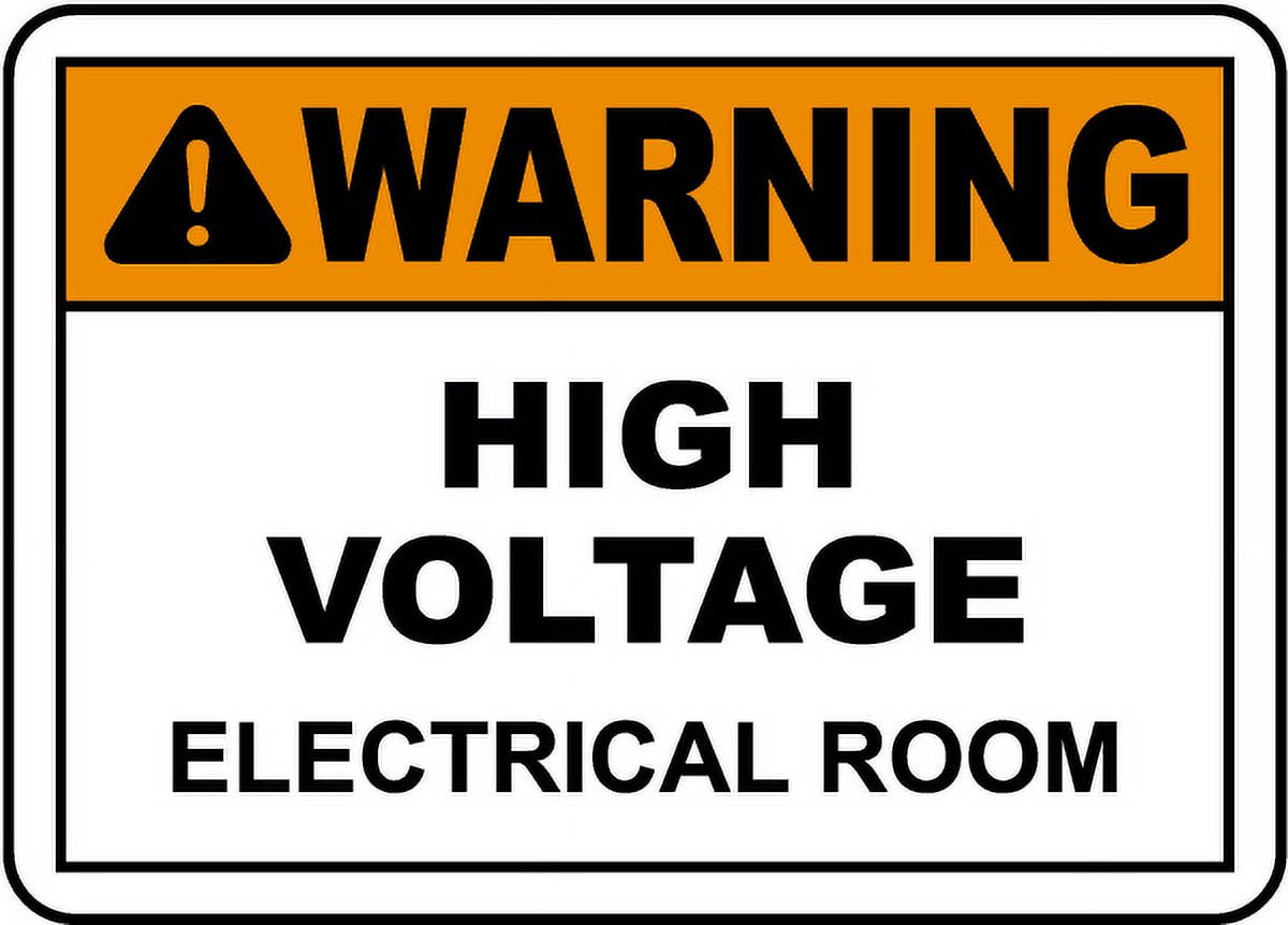 Vinyl Stickers - High Voltage Electrical Room Sign - Safety and Warning ...
