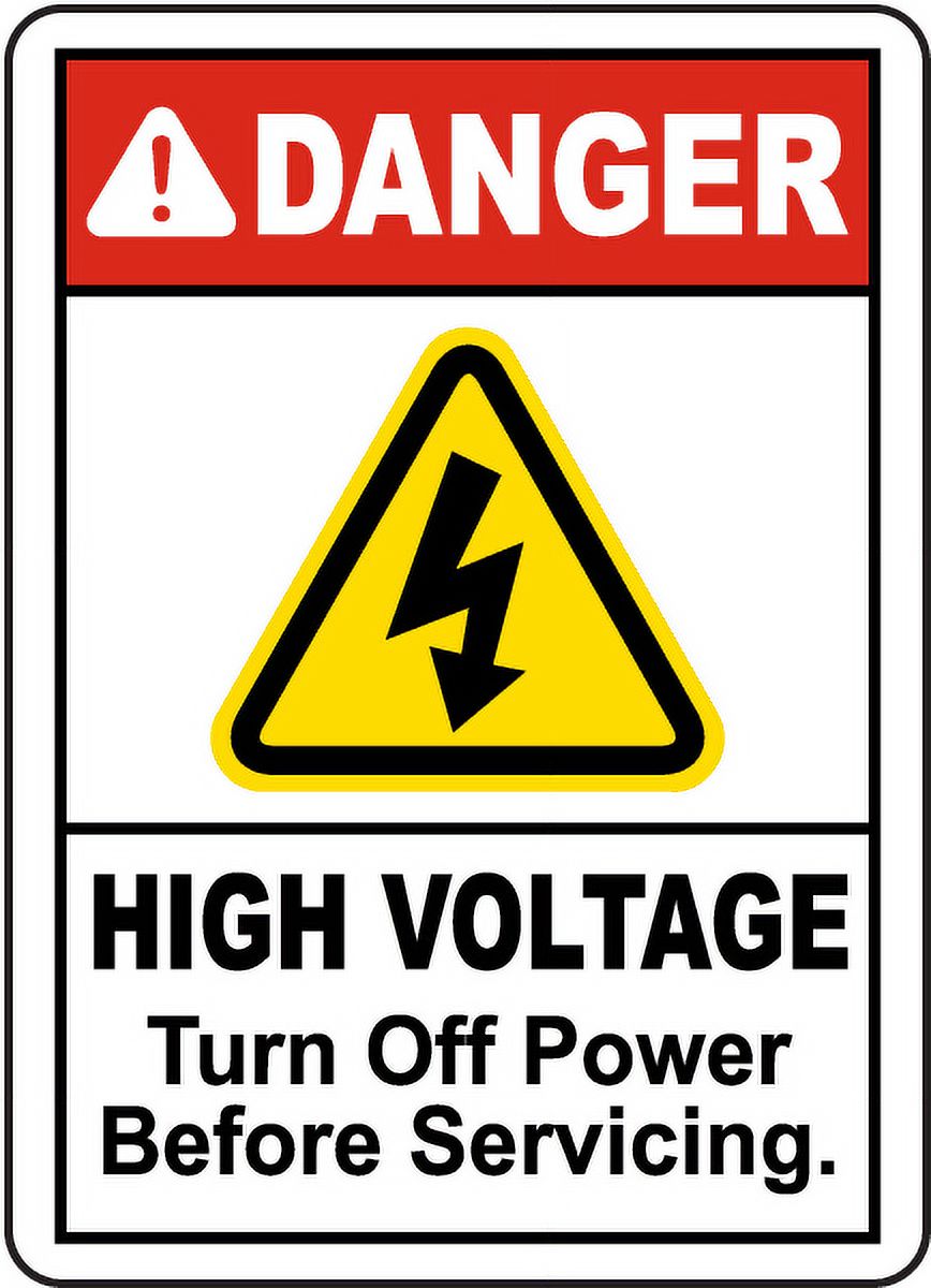 Please Off Power Sign Vinyl Stickers - High Voltage Turn Off Power Sign X6 - Safety and ...