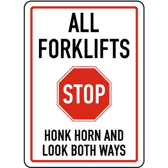 Vinyl Stickers - Honk Horn and Look Both Ways Sign - Safety and Warning Warehouse Signs Stickers - 18" x 24" - 3 Pack