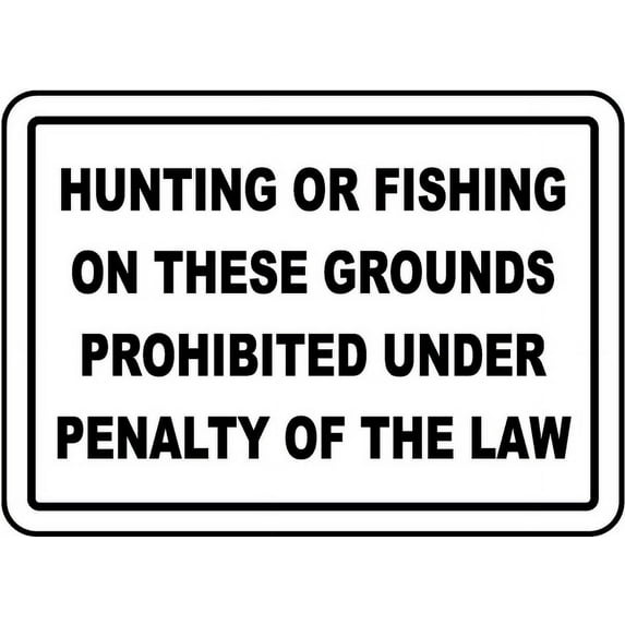 Vinyl Stickers - Hunting or Fishing Prohibited Sign - Safety and Warning Warehouse Signs Stickers - 3.5" x 5" - 3 Pack