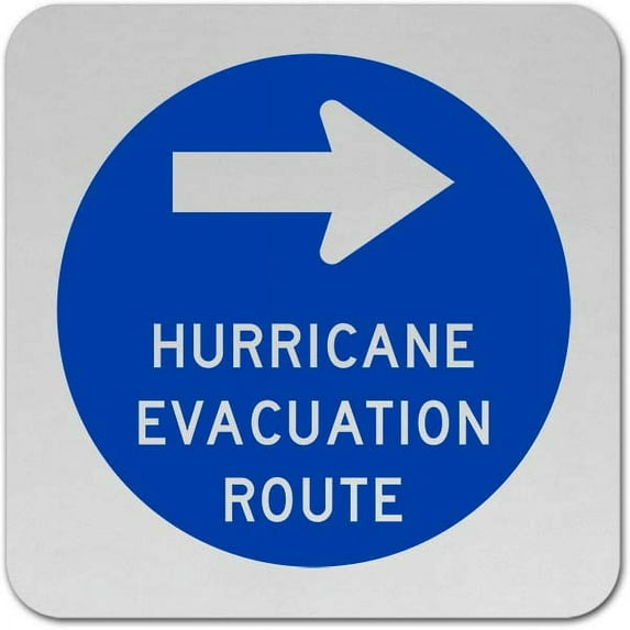 Vinyl Stickers - Hurricane Evacuation Route Sign 1 - Safety and Warning Warehouse Signs Stickers - 3.5" x 5" - 6 Pack