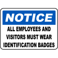 thumbnail image 1 of Vinyl Stickers - Identification Badges Must Be Worn Sign - Safety and Warning Warehouse Signs Stickers - 13" x 9" - 3 Pack, 1 of 5