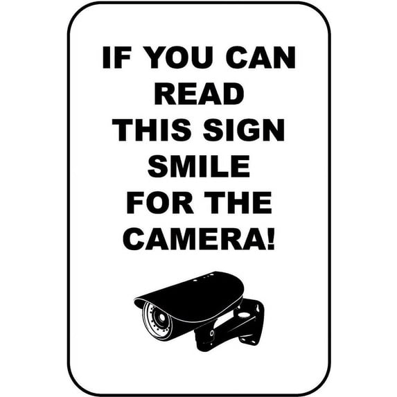 Vinyl Stickers - If You Can Read This Smile Sign - Safety and Warning Warehouse Signs Stickers - 10" x 7" - 6 Pack