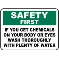 thumbnail image 1 of Vinyl Stickers - If You Get Chemicals on Your Body Sign - Safety and Warning Warehouse Signs Stickers - 18" x 24" - 6 Pack, 1 of 5