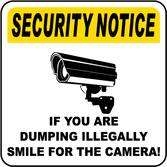 Vinyl Stickers - If You are Dumping Illegally Smile Sign - Safety and Warning Warehouse Signs Stickers - 10" x 7" - 6 Pack