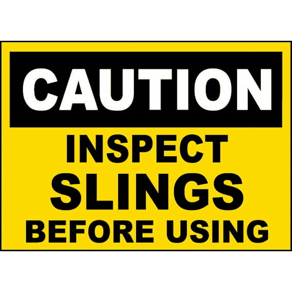 Vinyl Stickers - Inspect Slings Before Using Sign - Safety and Warning Warehouse Signs Stickers - 24" x 30" - 6 Pack