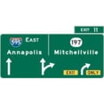 thumbnail image 1 of Vinyl Stickers - Interchange Guide Sign, Maryland - Safety and Warning Warehouse Signs Stickers - 3.5" x 5" - 10 Pack, 1 of 5