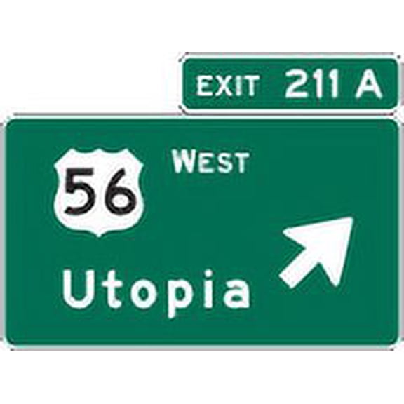 Vinyl Stickers - Interchange exit Direction - Safety and Warning Warehouse Signs Stickers - 3.5" x 5" - 6 Pack