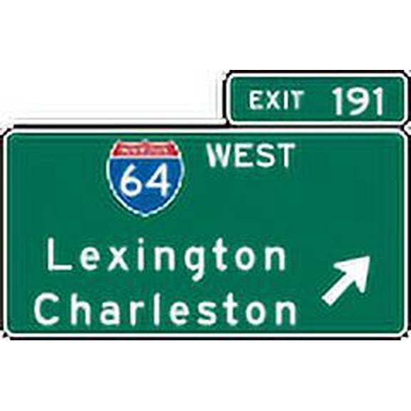 Vinyl Stickers - Interchange exit Direction, Virginia - Safety and Warning Warehouse Signs Stickers - 3.5" x 5" - 3 Pack