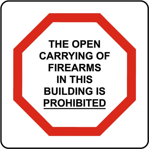 Vinyl Stickers - Kansas No Open Carrying Sign - Safety and Warning Warehouse Signs Stickers - 10" x 7" - 10 Pack