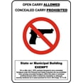 thumbnail image 1 of Vinyl Stickers - Kansas Open Carry Allowed Concealed Carry Prohibited State Building Sign - Safety and Warning Warehouse Signs Stickers - 13" x 9" - 6 Pack, 1 of 5