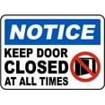 thumbnail image 1 of Vinyl Stickers - Keep Door Closed at All Times Sign Z6 - Safety and Warning Warehouse Signs Stickers - 10" x 7" - 3 Pack, 1 of 5