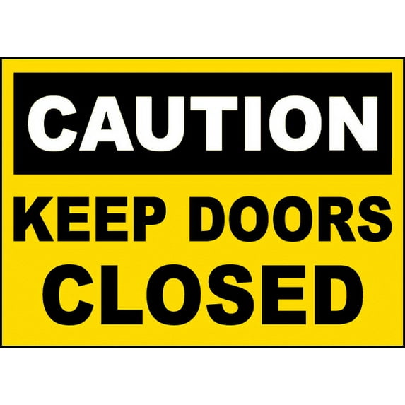Vinyl Stickers - Keep Doors Closed Sign - Safety and Warning Warehouse ...