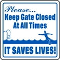 thumbnail image 1 of Vinyl Stickers - Keep Gate Closed at All Times Sign - Safety and Warning Warehouse Signs Stickers - 13" x 9" - 3 Pack, 1 of 5