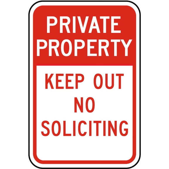 Vinyl Stickers - Keep Out No Soliciting Sign - Safety and Warning Warehouse Signs Stickers - 3.5" x 5" - 10 Pack