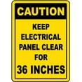 thumbnail image 1 of Vinyl Stickers - Keep Panel Clear for 36 Inches Sign - Safety and Warning Warehouse Signs Stickers - 10" x 7" - 6 Pack, 1 of 5
