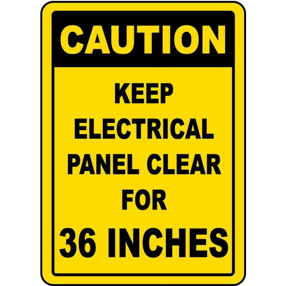 Vinyl Stickers - Keep Panel Clear for 36 Inches Sign - Safety and Warning Warehouse Signs Stickers - 10" x 7" - 6 Pack