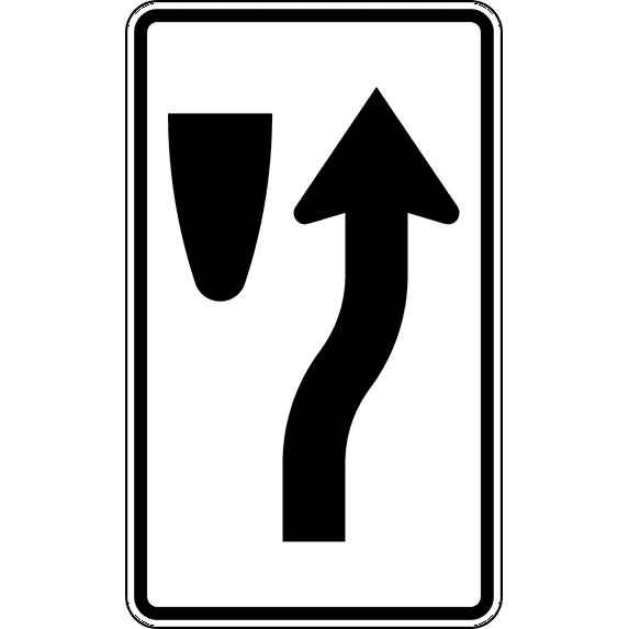 Vinyl Stickers - Keep Right (Median Island Less Than 4 feet Wide) - Safety and Warning Warehouse Signs Stickers - 3.5" x 5" - 3 Pack