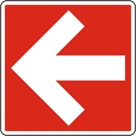 Vinyl Stickers - Left/Right Arrow Sign D1 - Safety and Warning Warehouse Signs Stickers - 13" x 9" - 10 Pack