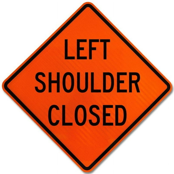 Vinyl Stickers - Left Shoulder Closed Sign - Safety and Warning Warehouse Signs Stickers - 3.5" x 5" - 10 Pack