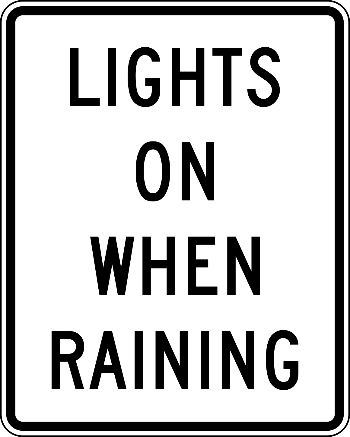 Vinyl Stickers Lights on When Raining Safety and Warning Warehouse