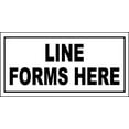 thumbnail image 1 of Vinyl Stickers - Line Forms Here Sign - Safety and Warning Warehouse Signs Stickers - 3.5" x 5" - 3 Pack, 1 of 5