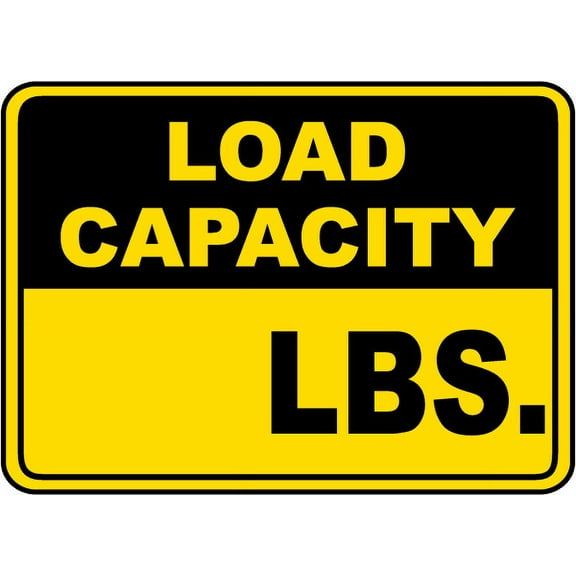 Vinyl Stickers - Load Capacity (Pounds) Sign - Safety and Warning Warehouse Signs Stickers - 3.5" x 5" - 3 Pack